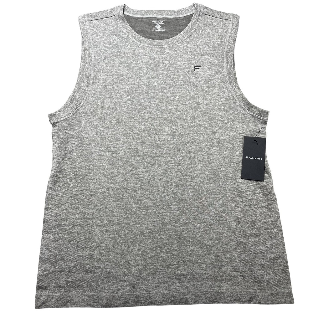 Fabletics Tank Top Mens Large Gray Sleeveless Athletic Gym Workout Training